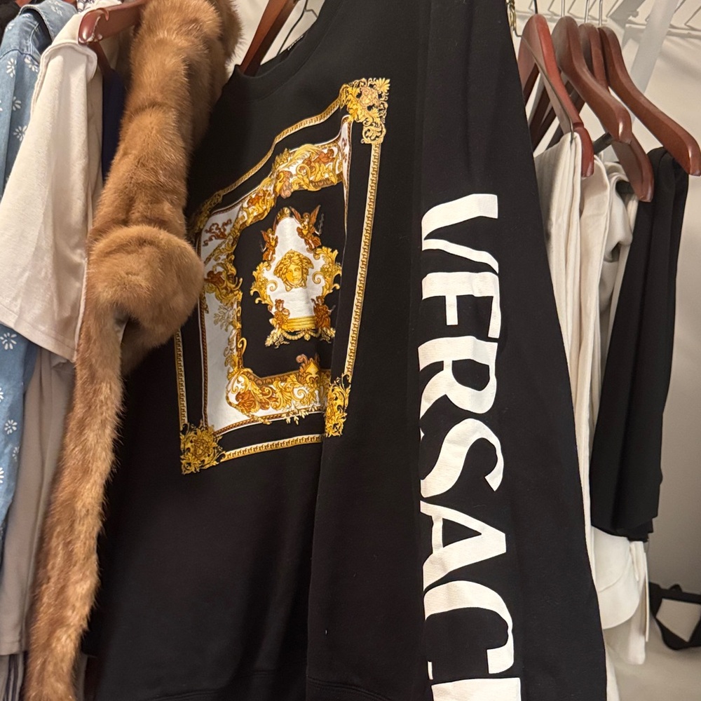 Versace Black and Gold Baroque Sweatshirt